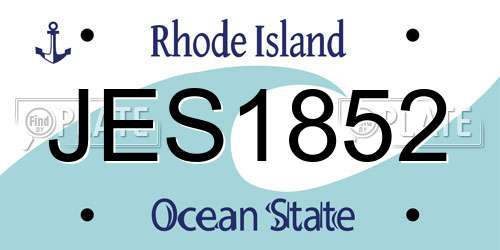 JES1852 Rhode Island License Plate