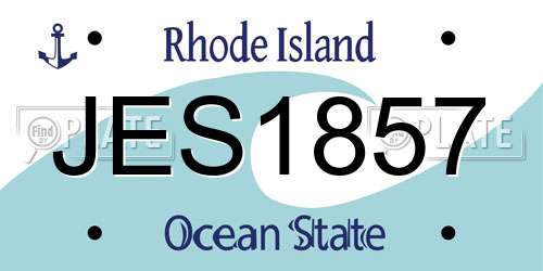 JES1857 Rhode Island License Plate