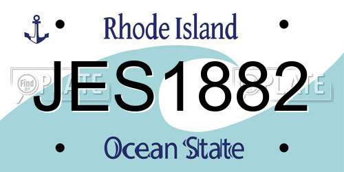 JES1882 Rhode Island License Plate