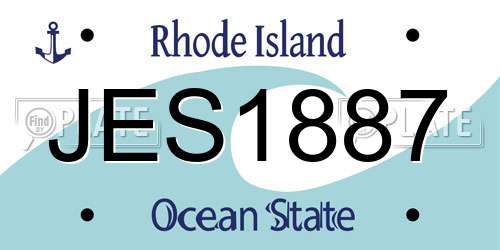 JES1887 Rhode Island License Plate