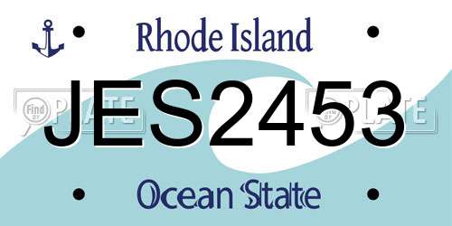 JES2453 Rhode Island License Plate
