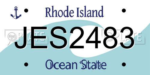 JES2483 Rhode Island License Plate