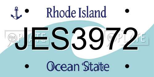 JES3972 Rhode Island License Plate
