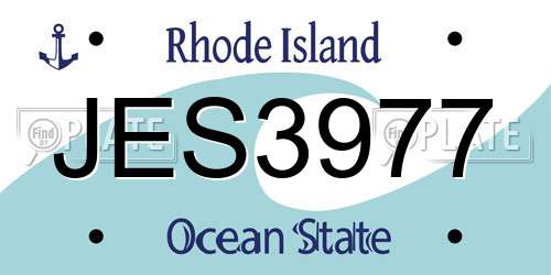 JES3977 Rhode Island License Plate