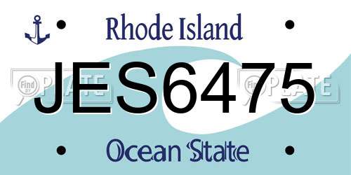 JES6475 Rhode Island License Plate
