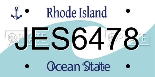 JES6478 Rhode Island License Plate
