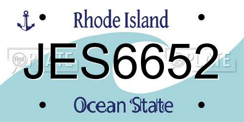 JES6652 Rhode Island License Plate