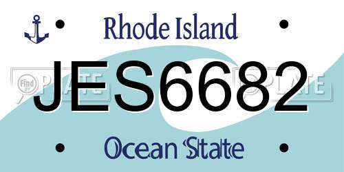 JES6682 Rhode Island License Plate