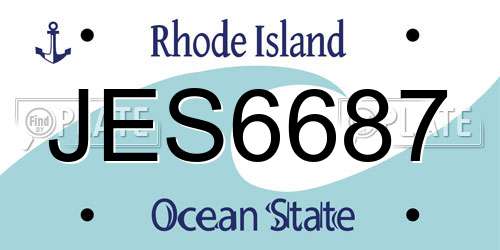 JES6687 Rhode Island License Plate
