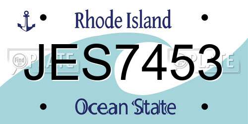JES7453 Rhode Island License Plate