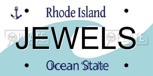 JEWELS Rhode Island License Plate