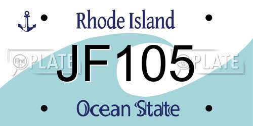 JF105 Rhode Island License Plate