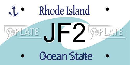 JF2 Rhode Island License Plate