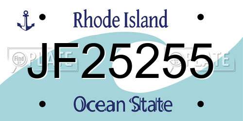 JF25255 Rhode Island License Plate