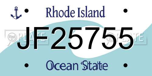 JF25755 Rhode Island License Plate