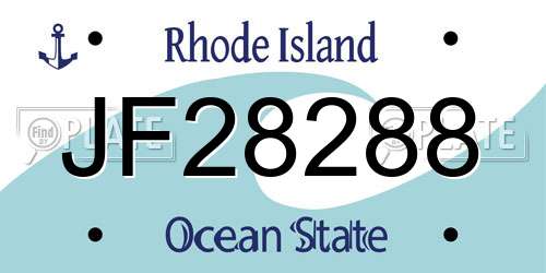 JF28288 Rhode Island License Plate