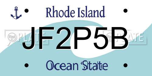 JF2P5B Rhode Island License Plate