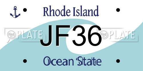 JF36 Rhode Island License Plate