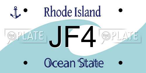 JF4 Rhode Island License Plate