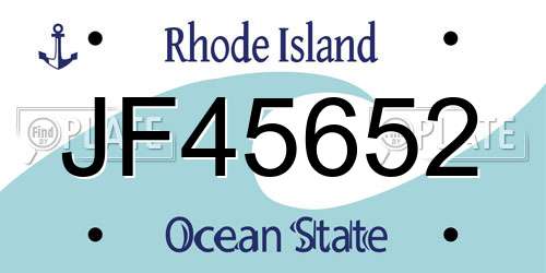 JF45652 Rhode Island License Plate