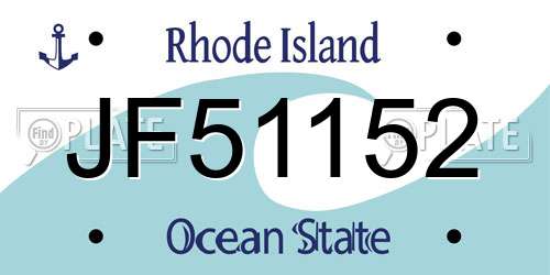 JF51152 Rhode Island License Plate