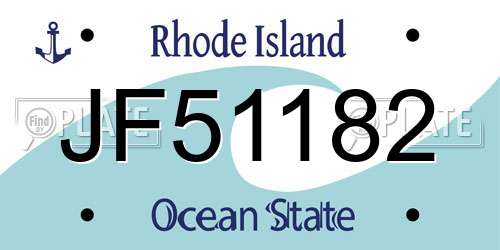 JF51182 Rhode Island License Plate