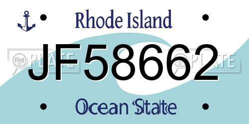 JF58662 Rhode Island License Plate