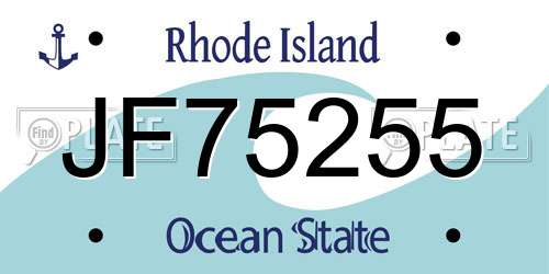 JF75255 Rhode Island License Plate