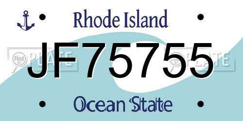 JF75755 Rhode Island License Plate