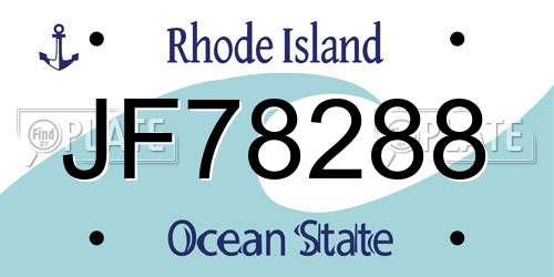 JF78288 Rhode Island License Plate