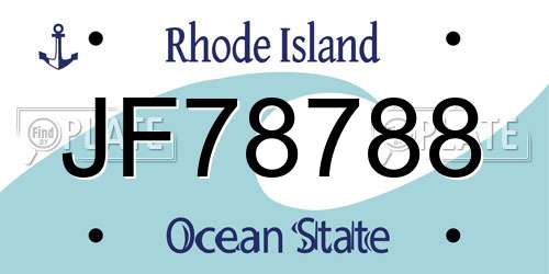 JF78788 Rhode Island License Plate