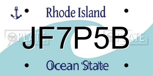 JF7P5B Rhode Island License Plate