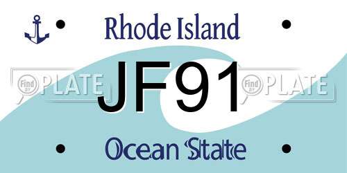 JF91 Rhode Island License Plate