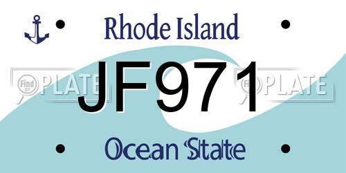 JF971 Rhode Island License Plate