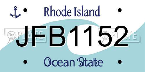 JFB1152 Rhode Island License Plate