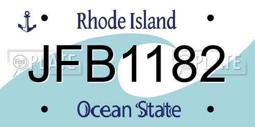 JFB1182 Rhode Island License Plate