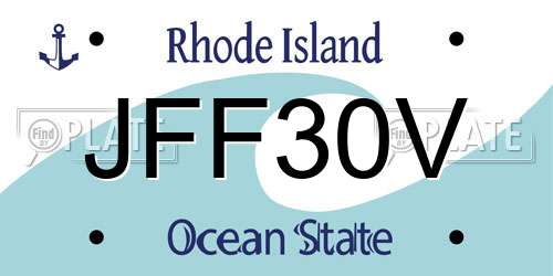 JFF30V Rhode Island License Plate