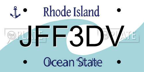 JFF3DV Rhode Island License Plate