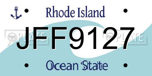 JFF9127 Rhode Island License Plate