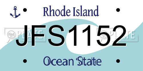JFS1152 Rhode Island License Plate