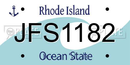 JFS1182 Rhode Island License Plate