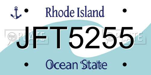 JFT5255 Rhode Island License Plate