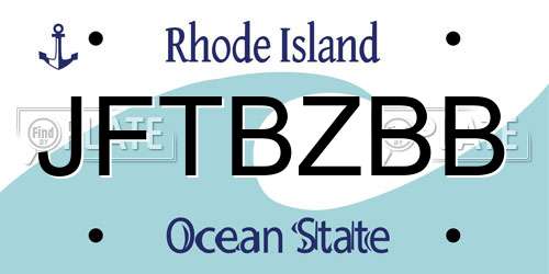 JFTBZBB Rhode Island License Plate