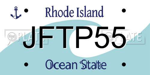 JFTP55 Rhode Island License Plate