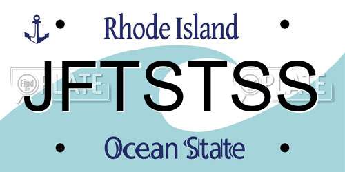 JFTSTSS Rhode Island License Plate