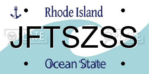 JFTSZSS Rhode Island License Plate