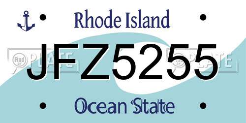 JFZ5255 Rhode Island License Plate