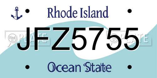 JFZ5755 Rhode Island License Plate