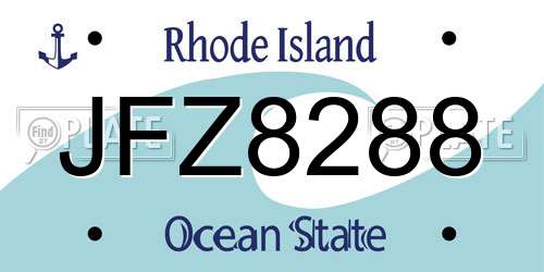 JFZ8288 Rhode Island License Plate