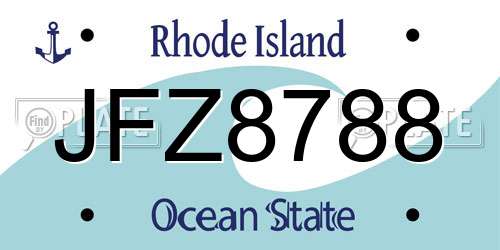 JFZ8788 Rhode Island License Plate